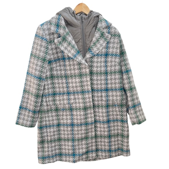 Isaac Mizrahi Houndstooth Coat SZ 12 - Picture 10 of 16